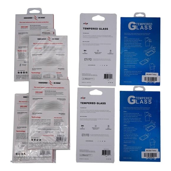 Mixed Lot Of 8 Cell Phone Screen Protectors for Alcatel Tetra Tempered Glass New - Picture 4 of 5